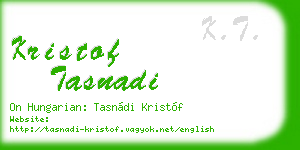 kristof tasnadi business card
