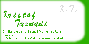 kristof tasnadi business card